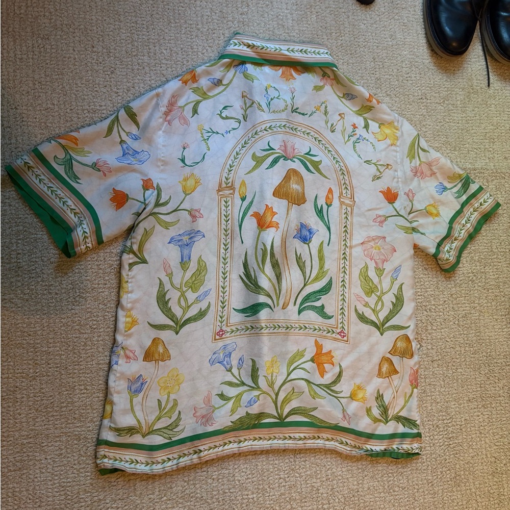 Casablanca Silk Floral Short Sleeve Button-down